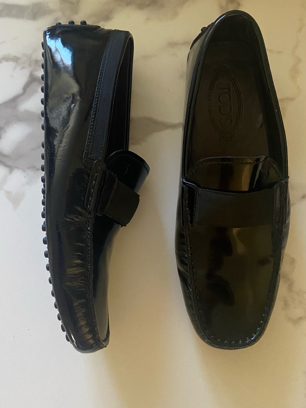 Tod's Men's Black Patent Leather Loafers sz 7